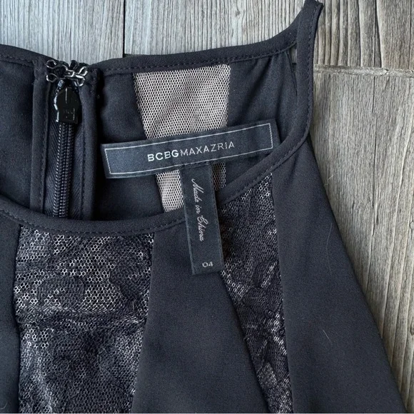 BCBGMAXAZRIA Black Lace Fit & Flare Dress “Teena” Size 4 - Picture 4 of 10